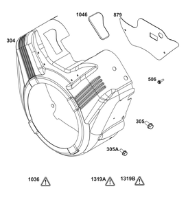 Blower Housing Group Diagram and Parts List for 356447-0673-F1 200000 - 399999 Briggs and Stratton Engine
